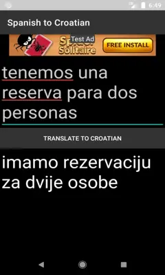 Spanish to Croatian Translator android App screenshot 0