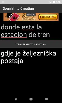 Spanish to Croatian Translator android App screenshot 1