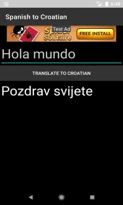 Spanish to Croatian Translator android App screenshot 3